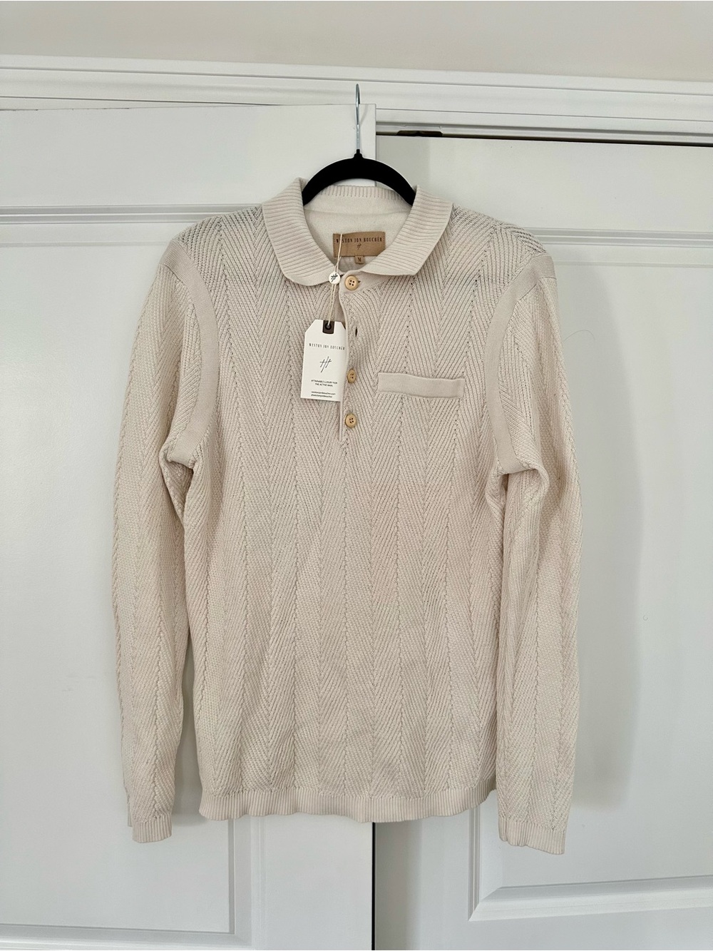 Weston Jon Bouchér Alastair Cream Knit Polo